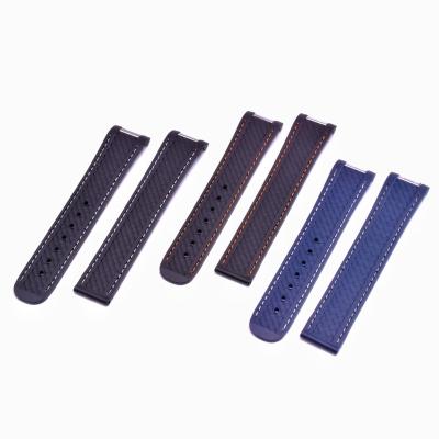 China 20mm Rubber Rubber Watch Strap For Omega Seamaster 300 At150 De Ville Watch Accessories Strap Watch Band for sale