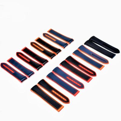 China Model Two Liquid Color 22mm Fashion Timing Belt Silicone 20mm Silicone Rubber Strap For Omega Seamaster 600 Quarter Orange for sale