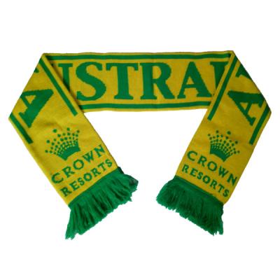 China The Long Pattern Australia Sports Scarf Promotional Acrylic Knitting Football Team Scarf for sale