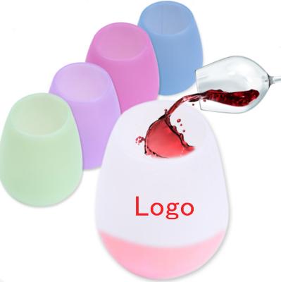 China Unbreakable Reusable Promotional Custom Silicone Wine Cup Drinking Glasses Outdoor Rubber Cup for sale