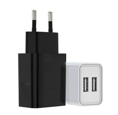 China Charging USB Port Power Adapter 5V 2.4A Universal Quick White Mobile Phone Dual Plug Portable Wall Charger For Mobile Phone for sale