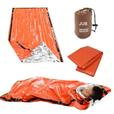 China Keep Warm And Defend Cold Custom Insulation PE Emergency Sleeping Bag Outdoor Orange Bold Sleeping Bag for sale