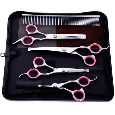 China Sustainable Pet Grooming Tools Dog Grooming Scissors Set Safety Around Tip And Sharp Blade for sale