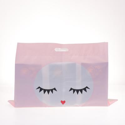 China Wholesale Eco-Friendly Handle Eco-friendly Custom Design Plastic Die Cut Shopping Bag Handle Plastic Shopping Bags for sale