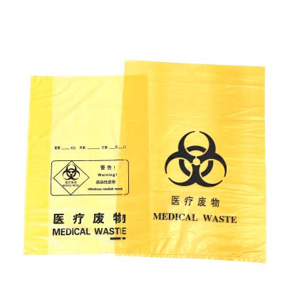 China Recyclable Biohazard Disposal Medical Hospital Plastic Bag Poly Waste Medical Waste Bags for sale