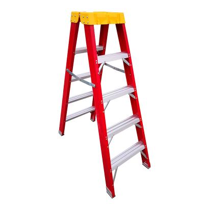 China Toolkit FRP Three Step Ladder Insulation Ladders Single Step Folding Ladder Insulated Ladder Multifunctional Folding Ladder for sale