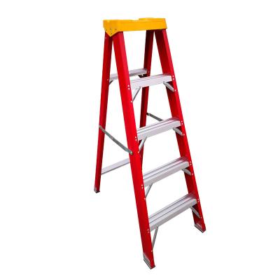 China Insulation Ladders 5 Step FRP Household Power Folding Toolbox Aluminum Alloy Retractable Single Side Insulated Non-conductive Industrial Ladder for sale