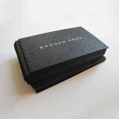 China Letterpress Printing Custom Cards Stylish Letter Printing Ect ID Card Printing, Embossed Paper Matte Printing Black Business Card for sale