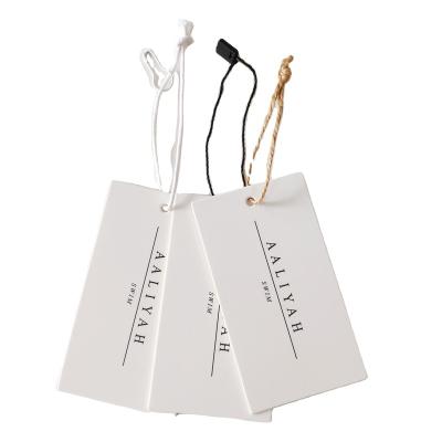 China Swing Tags Garment And Processing Accessories High Quality Luxury Thick Cardboard Custom Design Apparel Paper Swing Hang Tags With Cord /String, Wedding for sale