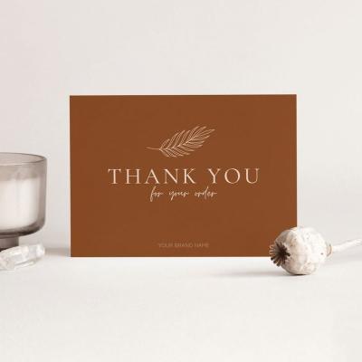 China Europe Botanical Boho Small Business Custom Design Thank You Cards For Package for sale