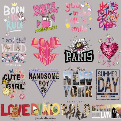 China Strong Stretchable Kids Iron On Patches Heat Transfer Stickers Appliques For T-Shirt, Jackets, Backpack, Bags for sale