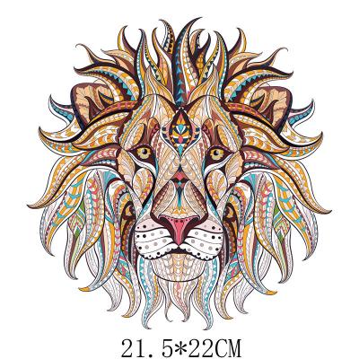 China Strong Stretchable Kids Iron On Patches Heat Transfer Stickers Lion Appliques For T-Shirt, Jackets, Backpack, Bags for sale