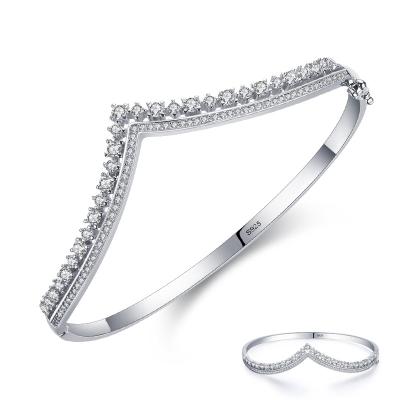 China CLASSIC Fashion 925 Sterling Silver Bangle Bracelet Open Slap and Snap Bangles SSZ020 for sale