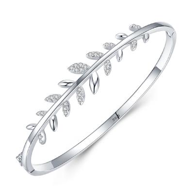 China CLASSIC Fashion 925 Sterling Silver Bangle Bracelet Diamond Snap Open Bangles SSZ029 for sale