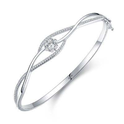 China CLASSIC Fashion 925 Sterling Silver Bangle Bracelet Open Slap and Snap Bangles SSZ024 for sale