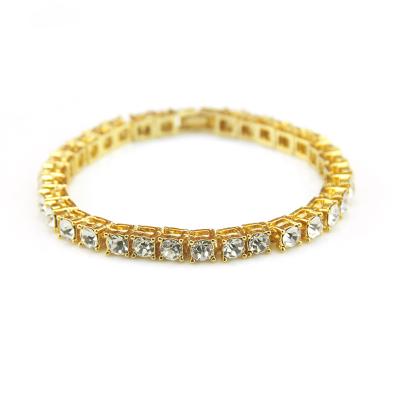 China Hiphop 1 Rows AAA Zircon Iced Out Tennis Bling Lab Simulated Diamond Bracelet for sale