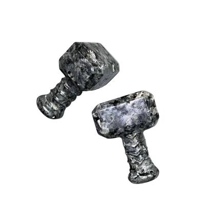 China Western Kenny Crystals Wholesale Natural Crystal Stone Craft Carving Semi-precious Gemstone Larvikite Hammer From Movie for sale