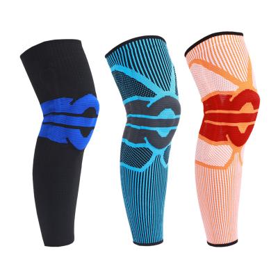 China MWS-GJCKHX-8001# 2021 New 3D Knitted Nylon Sports Anti Slip And Breathable Basketball Running Fitness Badminton Long Knee Brace Support for sale