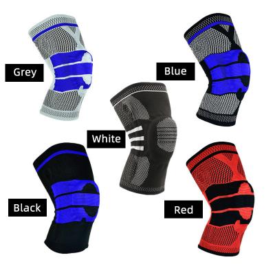 China Universal Custom Running Spring Support Silicone Basketball Knee Pads Breathable Nylon Knee Support Knee Brace for sale