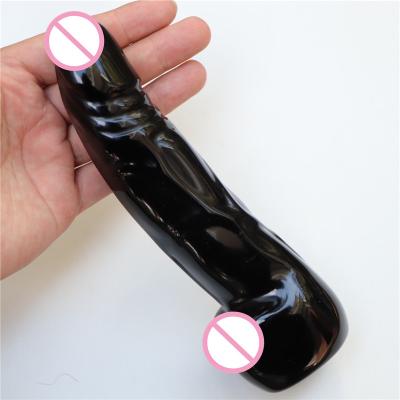 China Natural Quartz Crystal Massage Wands Healing Yoni Wand Wholesale 18cm Obsidian Gemstone Magic Wand From China for sale