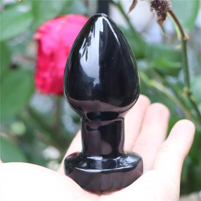 China Wholesale Natural Women Yoni Crystal Sexy Crystals Healing Massage Wand Black Obsidian Dildos From China for sale