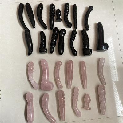 China Natural Rose Quartz Dildo Crystal Yoni Gemstone China Magic Wands Crystal Healing Stone Penis Massage For Women for sale