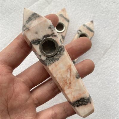 China Wholesale Skeleton Natural Quartz Crystal Smoking Pipes From China Tobacco Pipe Morden for sale