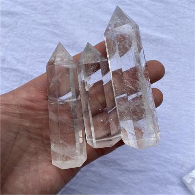 China Home Decor Crystal Clear Quartz Transparency Quartz Point China Healing Stone 50-100mm Natural Stone Obelisk Magic Wand for sale