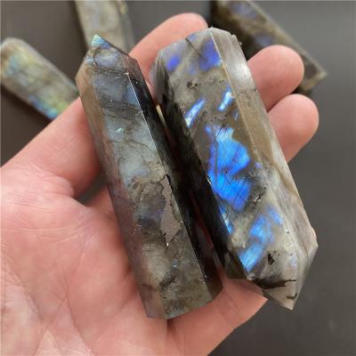 China China Wholesale 5-10cm Spiritual Healing Stone Labradorite Natural Polished Point Crystal Wands for sale