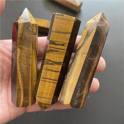 China Wholesale High Quality Natural Point 5-10cm Stone Crystal Wand Healing Natural Tiger's-eye from China for Decoration for sale