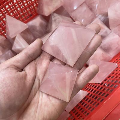 China China 1kg Crystal Pyramid Stone Natural Healing Rose Quartz 3-5cm For Gift for sale