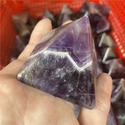 China Natural Healing Stone Dream Quartz 3-5cm China Amethyst Crystal Pyramid 1kg For Gift for sale