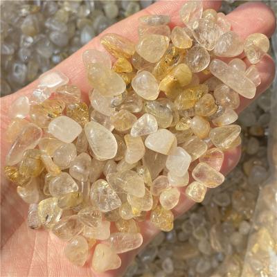 China China Wholesale Bulk Natural 100g Crystals Healing Stone Reiki Gold Rutilated Quartz Gravel Tumbled Stone for sale