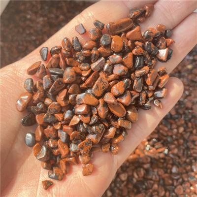 China China Wholesale Natural Loose Stone Healing Crystals 100g Reiki Red Obsidian Quartz Gravel Tumbled Stone for sale