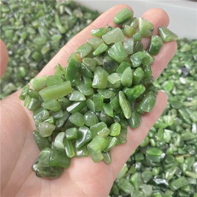 China China Jasper Jade Crystals Healing Stones Wholesale Natural Polished Green Crystal Tumbled Gravel 100g for sale