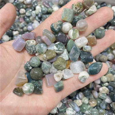 China China 100g Natural Healing Stones Moss Agate Quartz Amethyst Crystals Gravel Tumbled Stone for sale