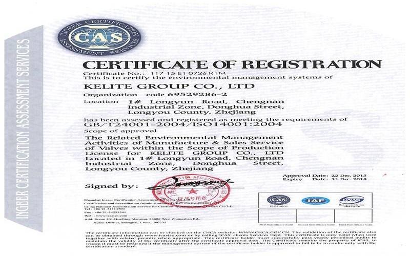 ISO 14001 - Kelite Group Co., Ltd