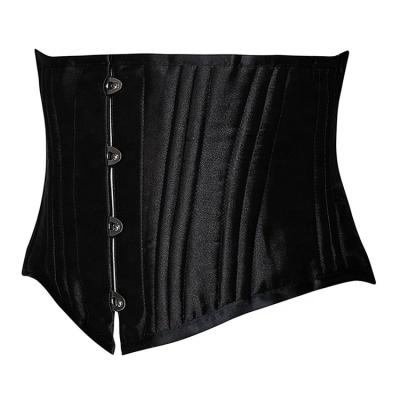 China Breathable High Quality Short Shapewear Fitness Cotton Satin Bone Waist Trainer Steel Corset Vintage for sale