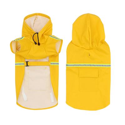 China Durable Waterproof Breathable Pet Outdoor Clothes With Reflective Markings Dog Raincoat for sale