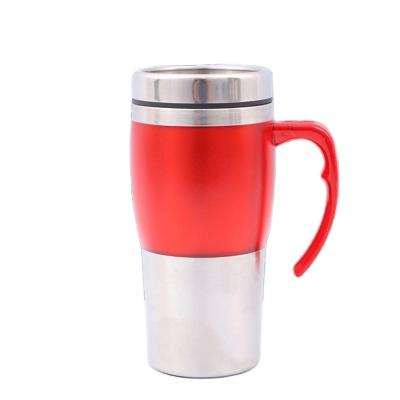 China Amazon Sales 16oz Double Wall SS201and PS Double Wall Heat Insulation Mug SS304 Sustainable Hot Outer Inner Coffee Mugs Car Travel Mugs With Handle for sale