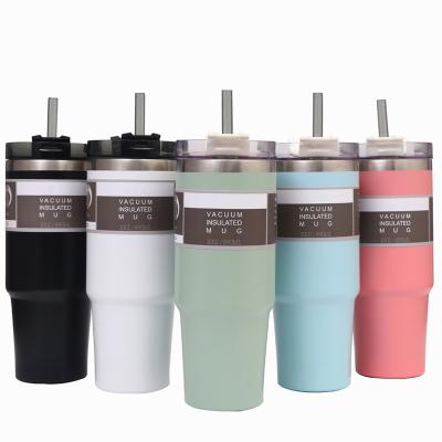 China Amazon Hot Sale 20OZ Double Wall Stainless Steel Vacuum Travel Tumbler Sustainable Coffee Mug With Straw for sale