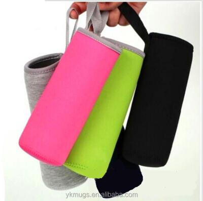 China CANS customizd color and size neoprene water bottle holder with handle for sale