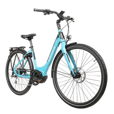 China PATENT EN15194 CE 250w Green Steel Step Through Women Lady 28 Inch 700c City Electric Bike for sale