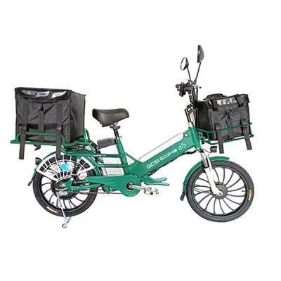 China Aluminum Alloy GDS EBike 100KM Chain Cargo Family Food Delivery Two Wheel Cart Electric Food Delivery Bike Cargo Bike Loading Basket for sale