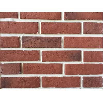 China Traditional Easy Installation Brick Slip For Garden Wall Rustic Artificial Stone Fireplace Decorative Red Color Wall Panel Brick Veneer for sale