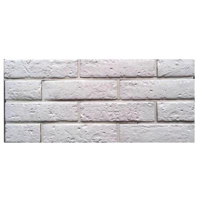 China Traditional Light Weight Fireproof Custom White Brick For TV Wall Backdrop Faux Cement Stone Slate Rustic High Quality Wall Bricks for sale