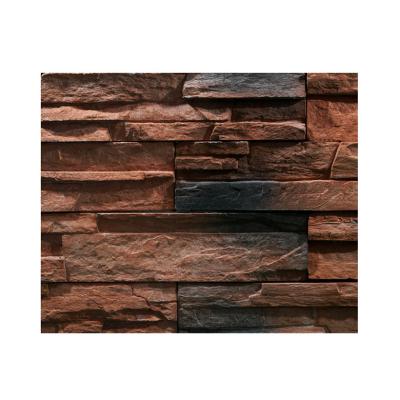 China Rustic Artificial Culture Stone Fireplace Column Corner Covering Pile Stone Wall Panel Lightweight Concrete Roughing Stone Textured for sale