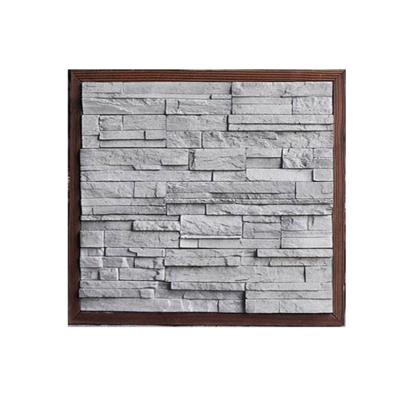 China Rustic Commercial Shop Restaurant Facade Covering Artificial Gray Stone Dry Pile Cultured Slate Stone Wall Corner Manufactured Decor for sale