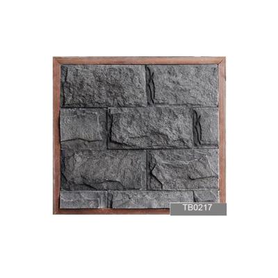 China Modern natural black mushroom stone looking faux cement synthetic stone rustic rock facade store restaurant culture stone wall for sale