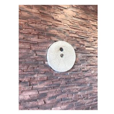 China Handmade Rustic Artificial Culture Stone Red Color White Cement Mold Stacked Corner Stone Faux Decorative Stone For Walls for sale